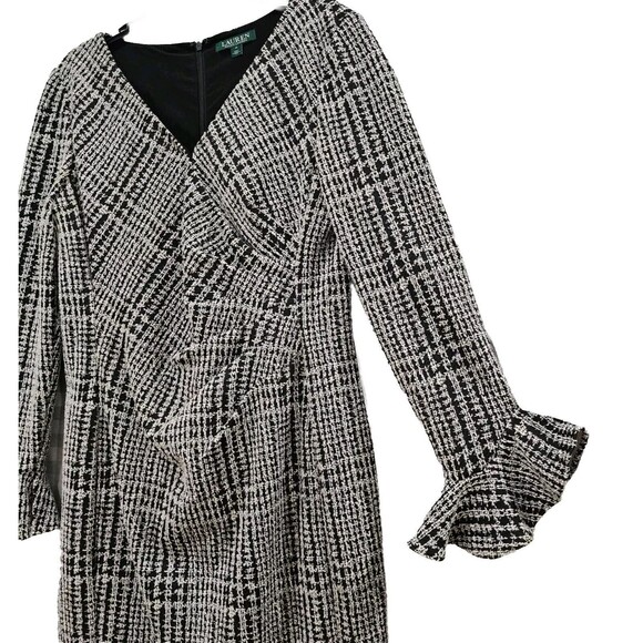 Lauren by Ralph Lauren Womens‎ Plaid Ruched Dress Size 14 - Picture 9 of 15